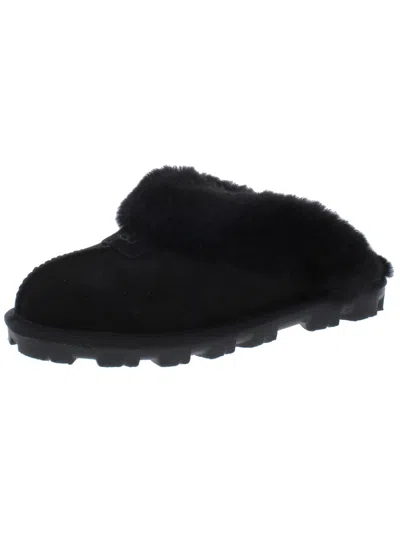 Shop Ugg Coquette Womens Suede Lined Mule Slippers In Black