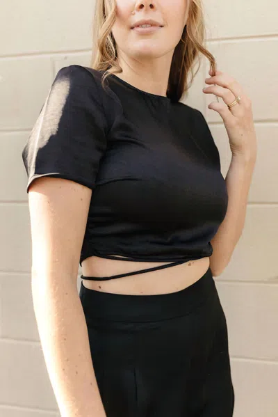 Shop By Together Sarina Satin Top In Black