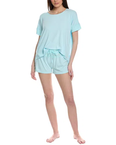 Shop Splendid 2pc Linen-blend Pajama Set In Blue