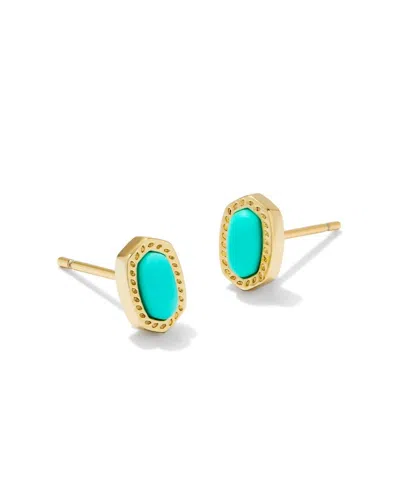 Shop Kendra Scott Mini Ellie Stud Earrings In Gold Mint Magnesite In Multi