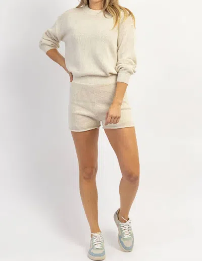 Mod Ref Isadora Knit Top And Lined Short Set In Beige In Beige