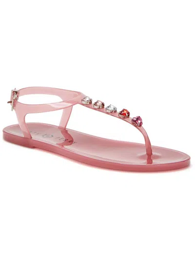 Shop Katy Perry The Geli Stud Womens Rhinestone Jelly Slingback Sandals In Pink