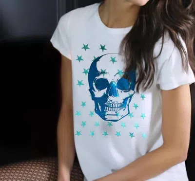 Unsweetened Micro Tee In Stars & Skull Blue In Multi