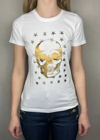 Unsweetened Micro Tee In Stars & Skull Copper In Multi