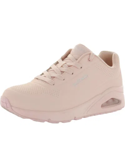 Shop Skechers Uno-frosty Kicks Womens Faux Leather Comfort Sneakers In Pink