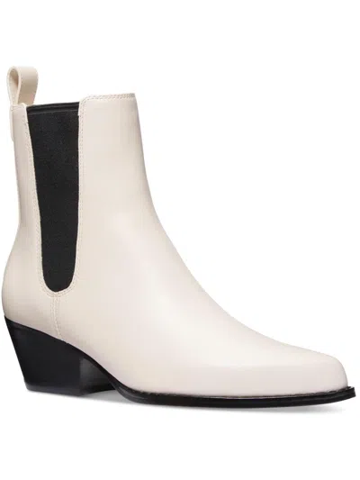 Shop Michael Michael Kors Womens Leather Mid-calf Chelsea Boots In Beige