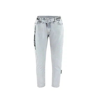 Shop Off-white Belted Denim Jeans In Blue