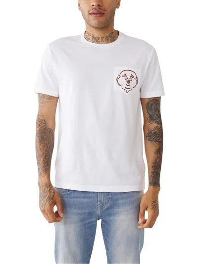Shop True Religion Mens Cotton Crewneck T-shirt In White