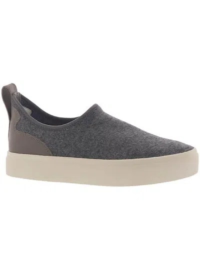 Shop Lucky Brand Tauve Womens Knit Leather Slip-on Sneakers In Grey