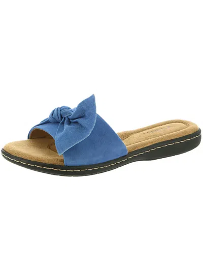 Shop Array Cabana Womens Suede Slip On Slide Sandals In Blue