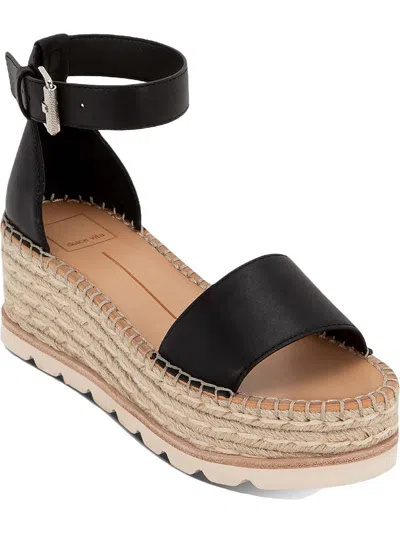 Shop Dolce Vita Larita Womens Leather Espadrilles Platform Sandals In Black