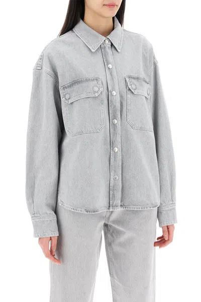 Shop Agolde Gwen Denim Shirt For Women In Grey