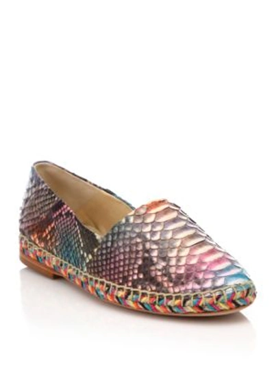 Shop Alexandre Birman Rainbow Python Espadrille Flats In Multi