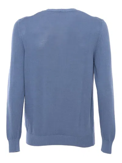 Fedeli Light Blue Sweater In Multicolor