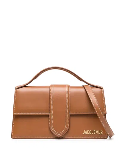 Shop Jacquemus Le Bambinou Large Shoulder Bag In Brown