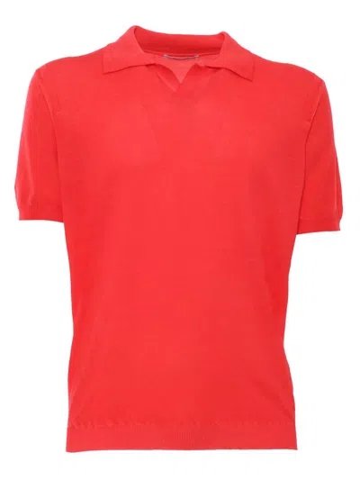 Kangra Cashmere Red Polo In Red