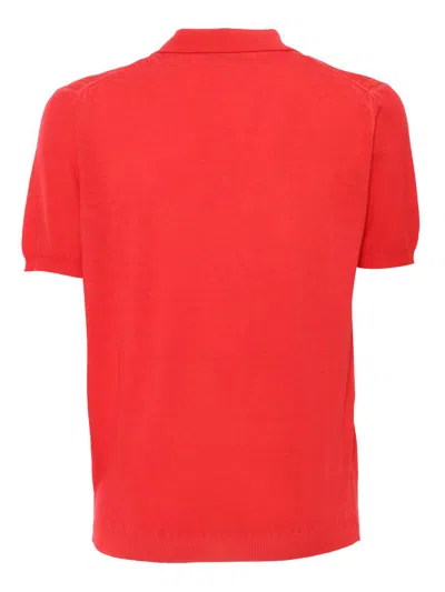 Kangra Cashmere Red Polo In Red