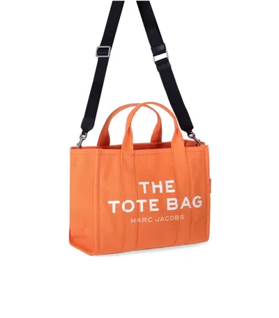 Shop Marc Jacobs The Canvas Medium Tote Tangerine Handbag In Orange