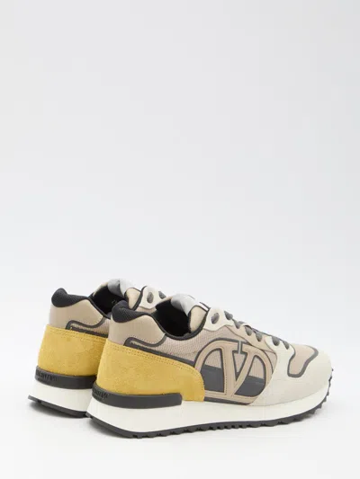 Shop Valentino Vlogo Pace Sneakers In Beige