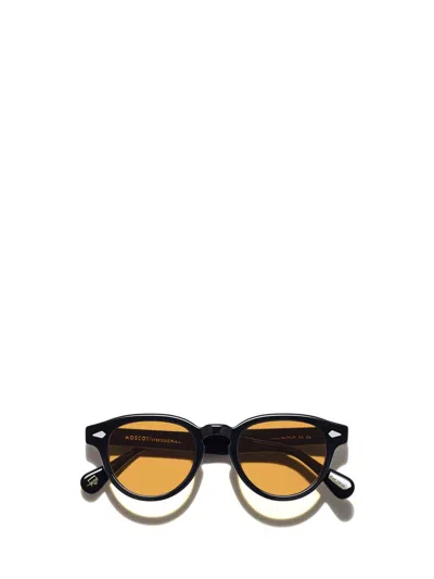 Shop Moscot Sunglasses In Black (amber)