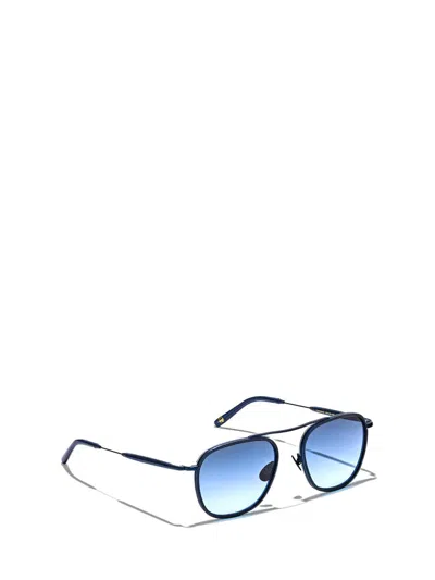 Shop Moscot Sunglasses In Navy / Navy (denim Blue)
