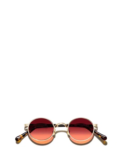 Shop Moscot Sunglasses In Gold (cabernet)