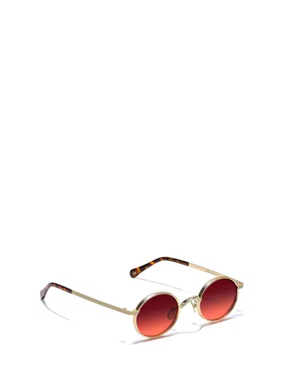 Shop Moscot Sunglasses In Gold (cabernet)