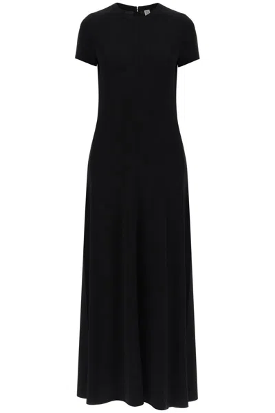 Shop Totême Toteme Maxi Jersey Dress In Seven In Black