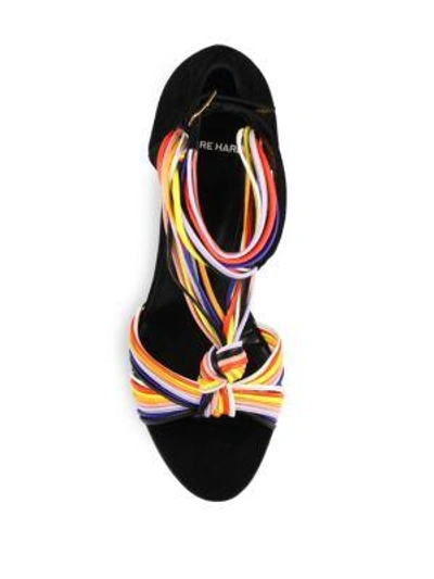 Shop Pierre Hardy Scoubi Leather & Suede Wedge Sandals In Multi