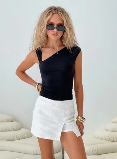 Shop Princess Polly Lower Impact Roby Pinstripe Skort In White