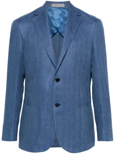 Shop Corneliani Single-breasted Blazer In Blue