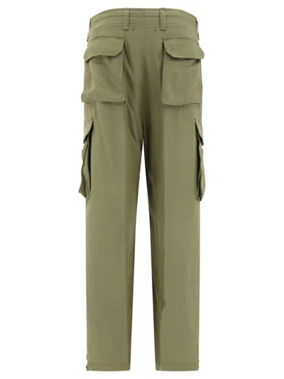 Shop Golden Goose Wide Cargo Trousers In Green