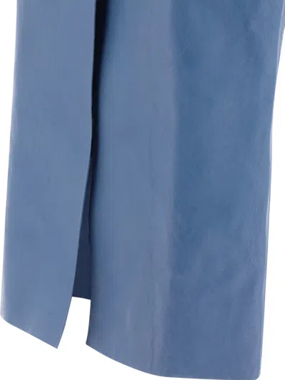 Shop Marni Leather Pencil Skirt In Blue