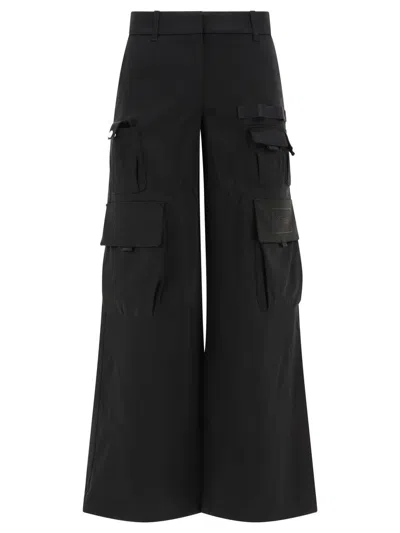 Shop Off-white "satin Toybox" Cargo Trousers In Black