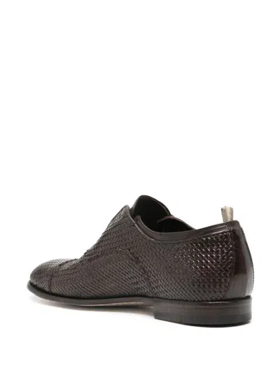 Shop Officine Creative Braided Design Shoe In Dark Brown