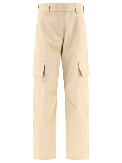 Shop Palm Angels "metal Frame" Cargo Trousers In Beige