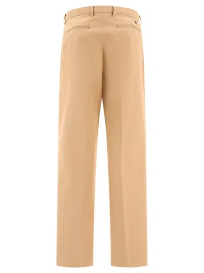 Shop Palm Angels "monogram" Workwear Trousers In Beige