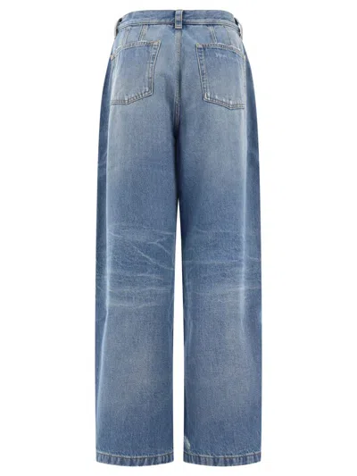 Shop Palm Angels "washed Logo" Jeans In Blue