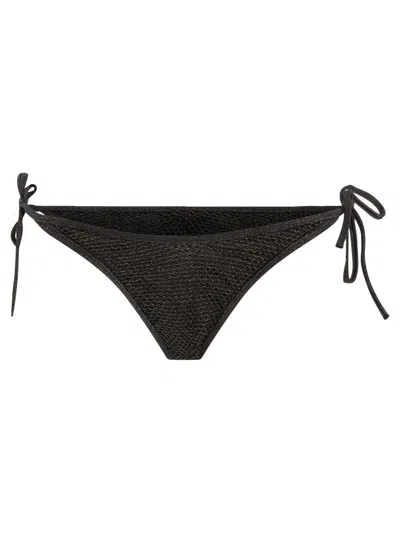 Shop Palm Angels Lurex Bikini Bottom In Black
