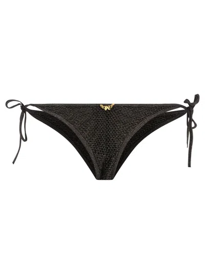 Shop Palm Angels Lurex Bikini Bottom In Black