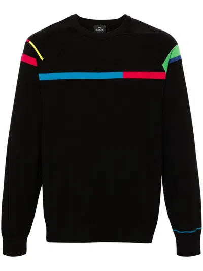 Shop Paul Smith Shirt With Striped Details In Black