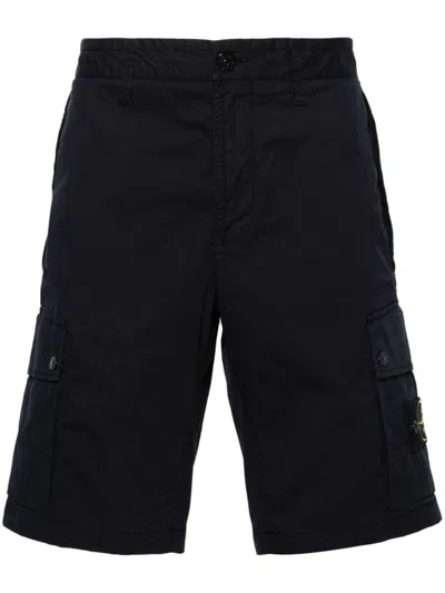 Shop Stone Island Shorts With Pockets In Blue