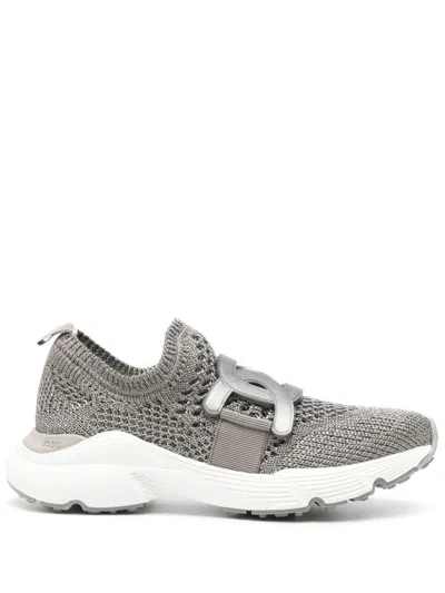 Shop Tod's 'slip-on Kate' Sneakers In Silver
