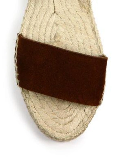 Shop Chloé Suede & Leather Espadrille Flat Sandals In Brown