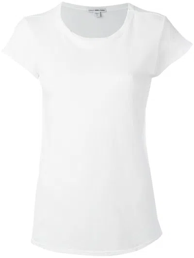 Shop James Perse Curved Hem T-shirt In White