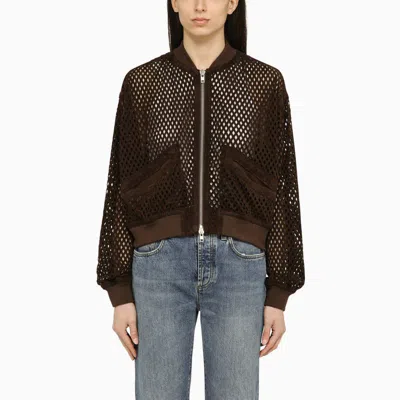 Shop Sword 6.6.44 Swd By S.w.o.r.d. Perforated Bomber Jacket In Brown