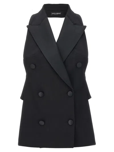 Shop Dolce & Gabbana Double-breasted Vest Gilet In Black