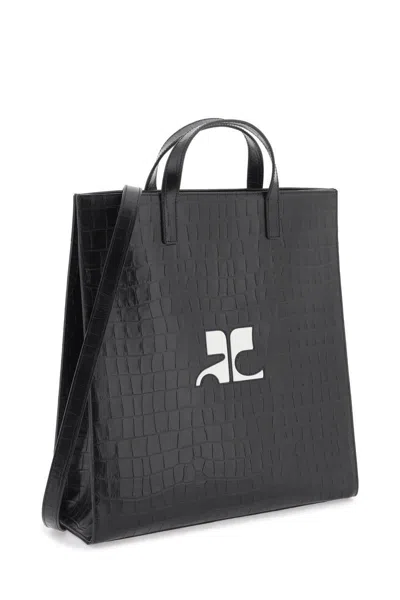 Shop Courrèges Courreges Heritage Tote Bag In Black