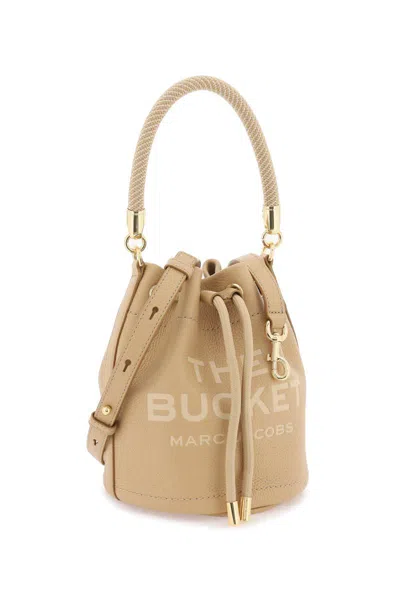 Shop Marc Jacobs The Leather Bucket Bag In Beige