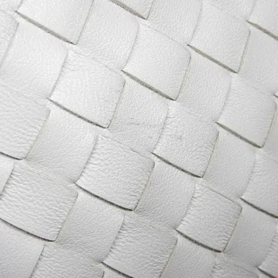 Shop Bottega Veneta Intrecciato White Leather Shoulder Bag ()